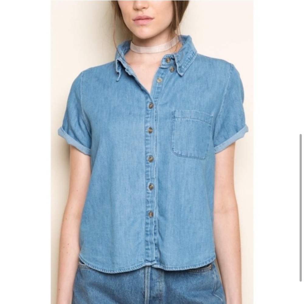 Brandy Melville Cropped Denim Top